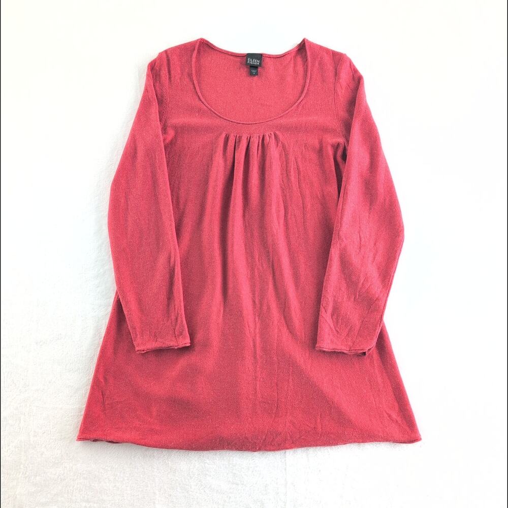 Eileen Fisher Silk Cashmere Stretch Tunic MinimalistLuxe Burnt Orange Women's M